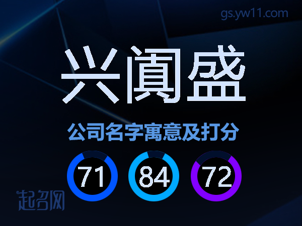兴阗盛公司名字寓意及打分