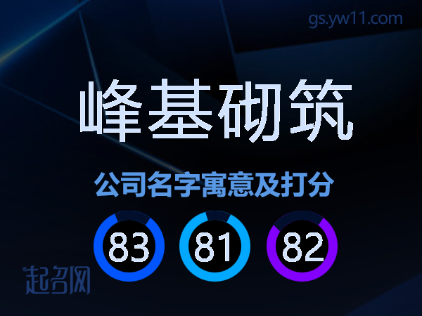 峰基砌筑公司名字寓意及打分