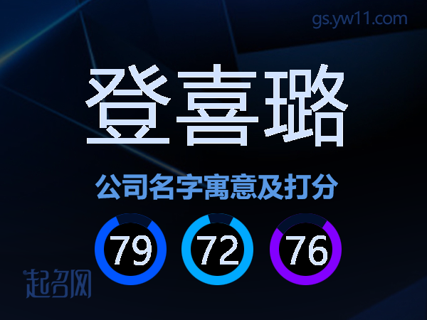 登喜璐公司名字寓意及打分