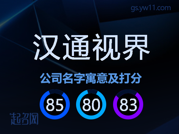 汉通视界公司名字寓意及打分