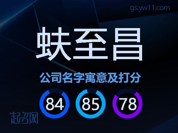 蚨至昌公司名字寓意及打分