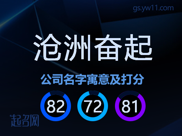 沧洲奋起公司名字寓意及打分