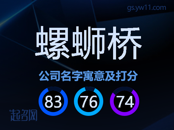 螺蛳桥公司名字寓意及打分