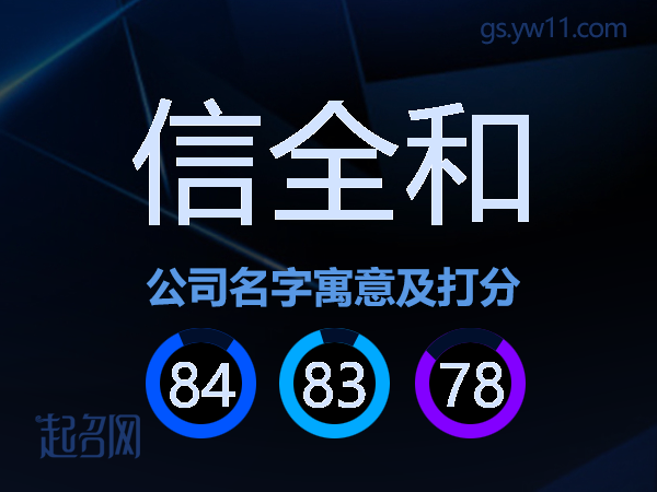 信全和公司名字寓意及打分
