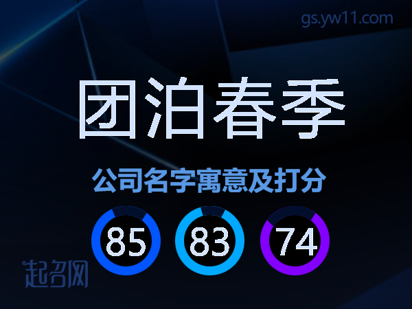 团泊春季公司名字寓意及打分