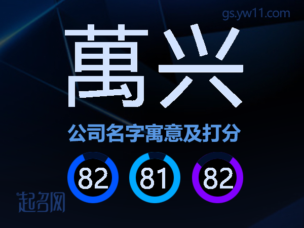 萬兴公司名字寓意及打分