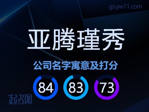 亚腾瑾秀公司名字寓意及打分