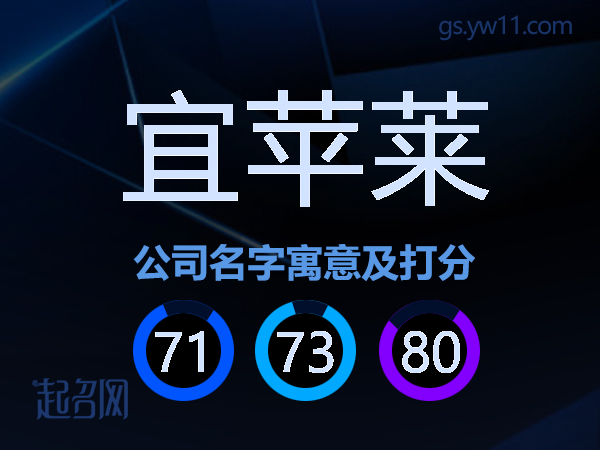 宜苹莱公司名字寓意及打分