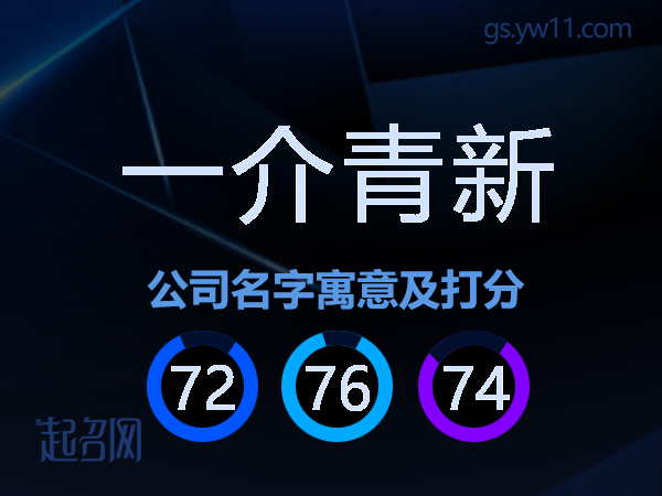 一介青新公司名字寓意及打分