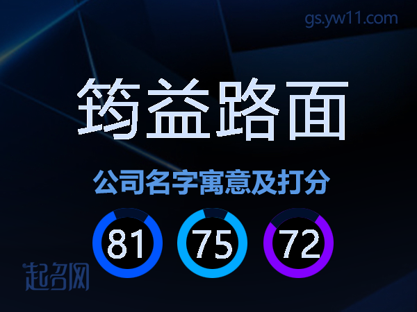 筠益路面公司名字寓意及打分