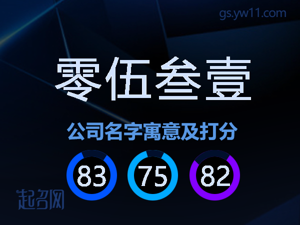 零伍叁壹公司名字寓意及打分