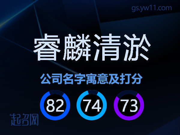 睿麟清淤公司名字寓意及打分