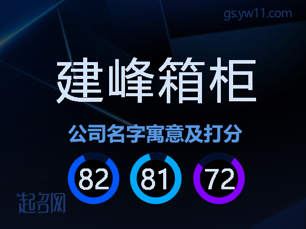 建峰箱柜公司名字寓意及打分