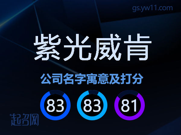 紫光威肯公司名字寓意及打分