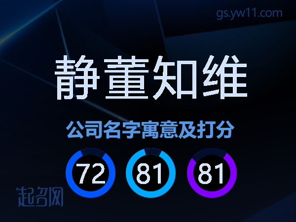 静董知维公司名字寓意及打分