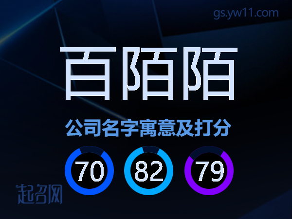 百陌陌公司名字寓意及打分