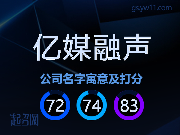 亿媒融声公司名字寓意及打分