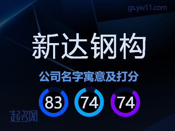 新达钢构公司名字寓意及打分