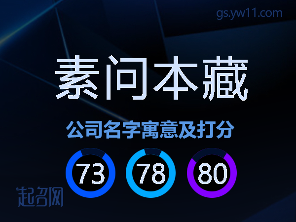 素问本藏公司名字寓意及打分