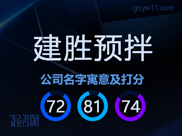 建胜预拌公司名字寓意及打分