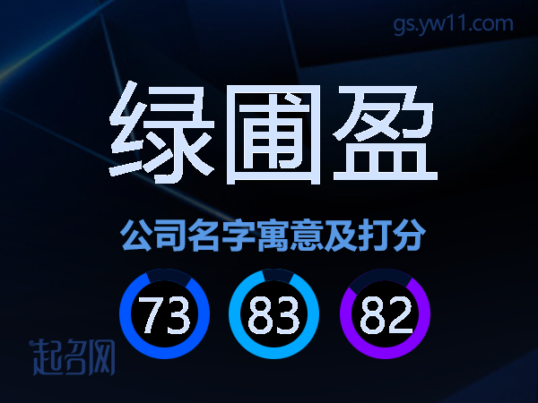 绿圃盈公司名字寓意及打分