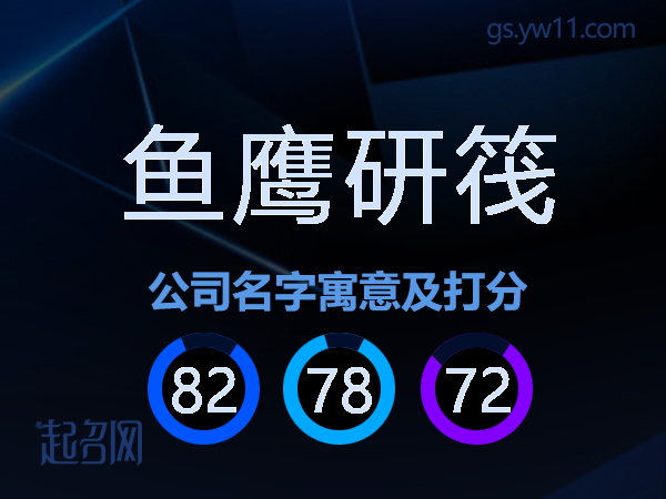 鱼鹰研筏公司名字寓意及打分