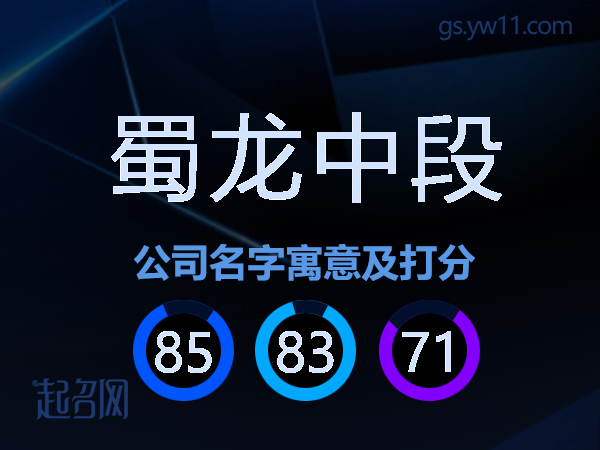 蜀龙中段公司名字寓意及打分