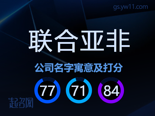 联合亚非公司名字寓意及打分