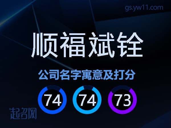 顺福斌铨公司名字寓意及打分