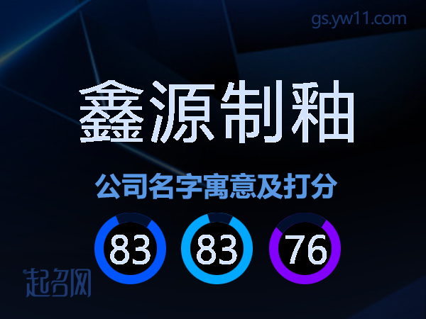 鑫源制釉公司名字寓意及打分
