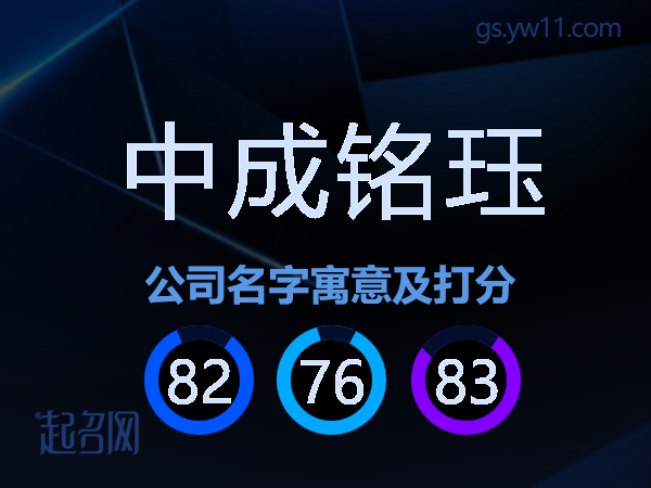 中成铭珏公司名字寓意及打分