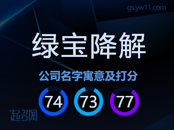绿宝降解公司名字寓意及打分