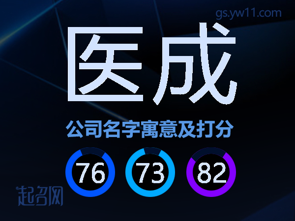 医成公司名字寓意及打分