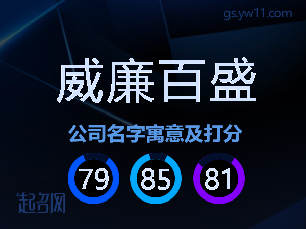 威廉百盛公司名字寓意及打分