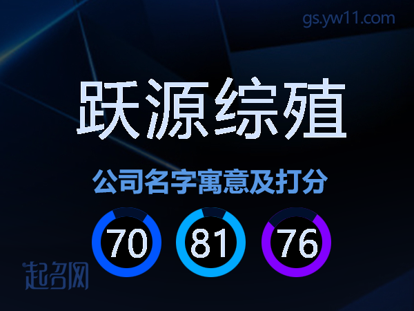 跃源综殖公司名字寓意及打分