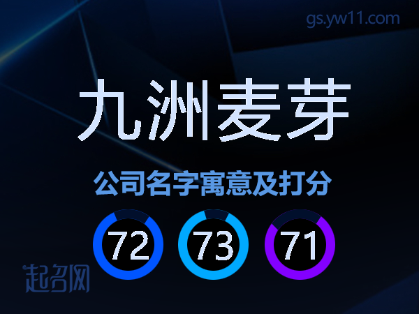 九洲麦芽公司名字寓意及打分
