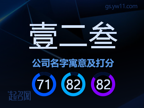 壹二叁公司名字寓意及打分