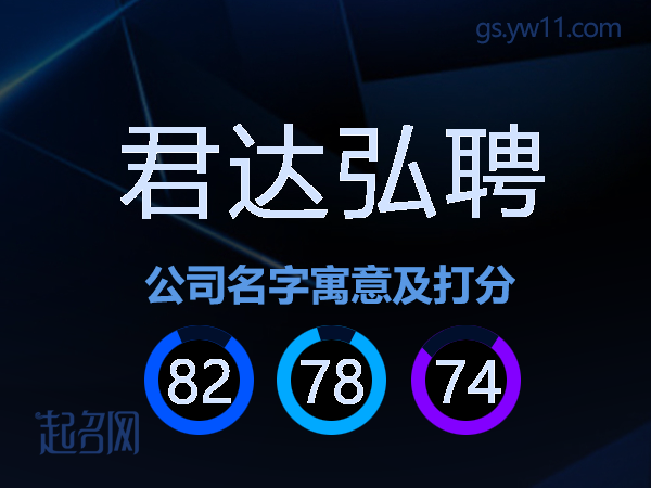 君达弘聘公司名字寓意及打分
