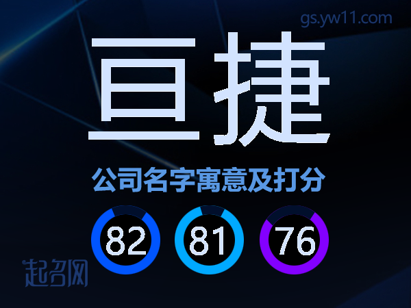 亘捷公司名字寓意及打分