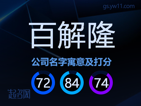百解隆公司名字寓意及打分
