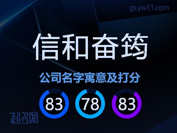 信和奋筠公司名字寓意及打分