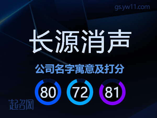 长源消声公司名字寓意及打分