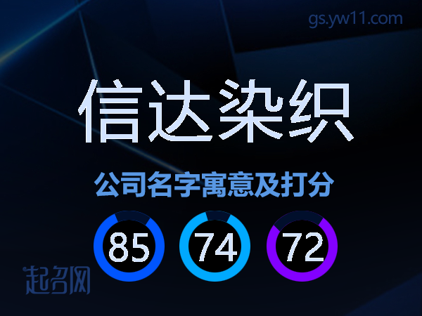 信达染织公司名字寓意及打分