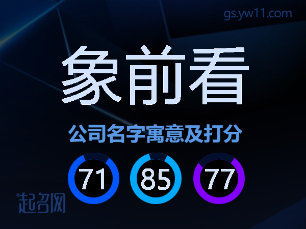象前看公司名字寓意及打分