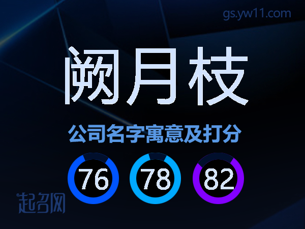 阙月枝公司名字寓意及打分