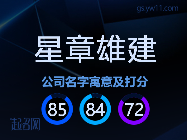 星章雄建公司名字寓意及打分