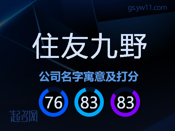 住友九野公司名字寓意及打分