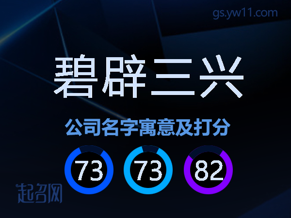 碧辟三兴公司名字寓意及打分