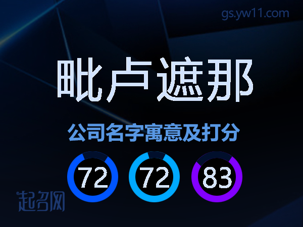 毗卢遮那公司名字寓意及打分