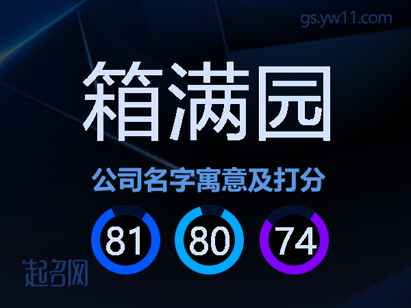 箱满园公司名字寓意及打分